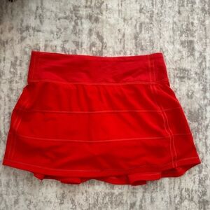 Red Lululemon Pace Rival Skirt